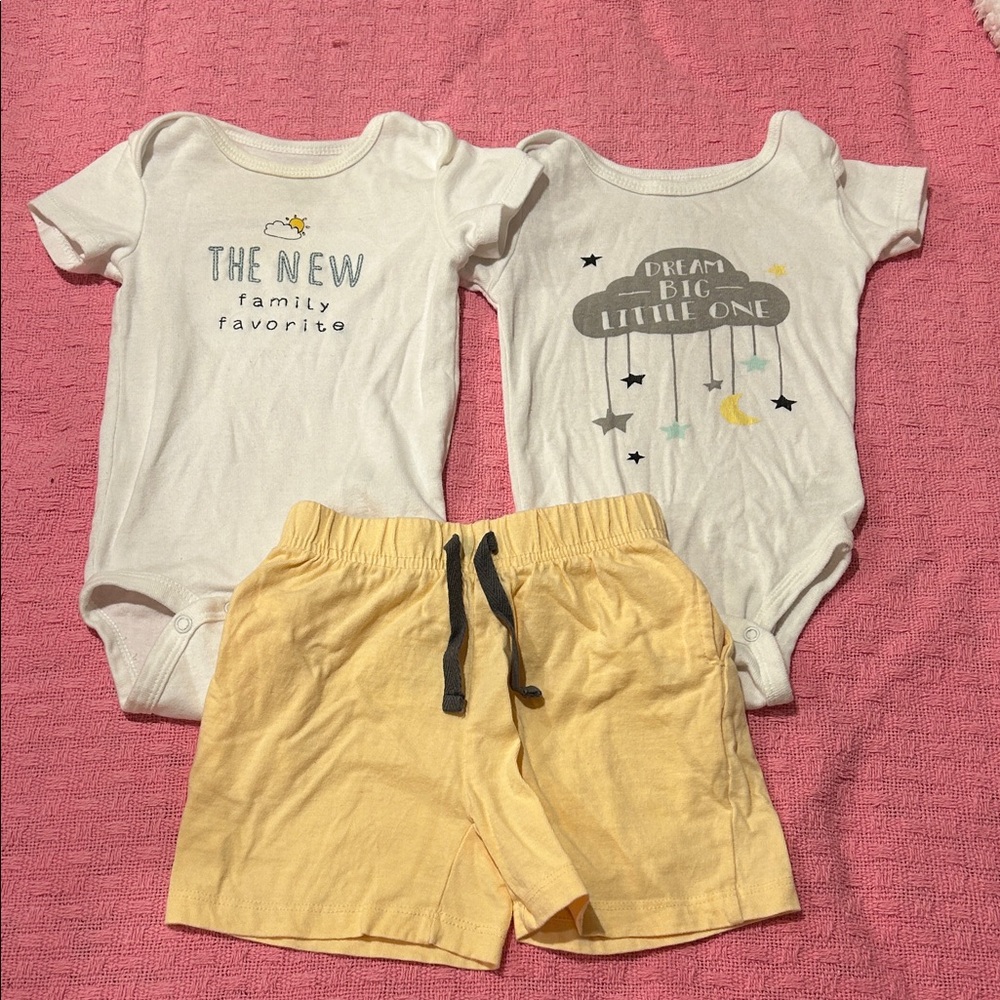Carter's White and Yellow Kids Matching Set